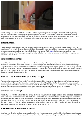 Flex Flooring: The Future of Home Design