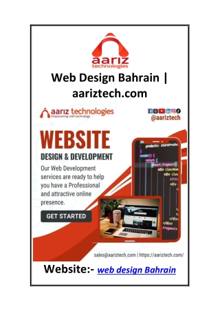 Web Design Bahrain aariztech.com