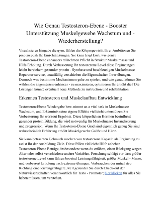 Wie Testosteron-Ebene - Booster Support Muskelmasse Entwicklung und Regeneration