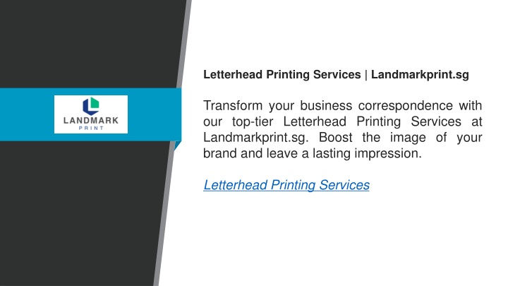 letterhead printing services landmarkprint