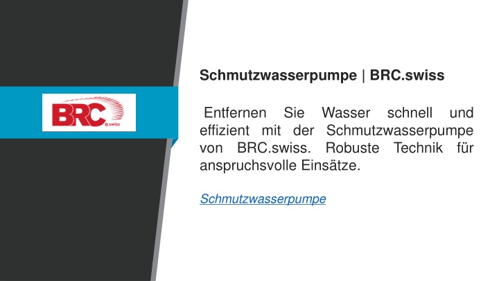 schmutzwasserpumpe brc swiss entfernen sie wasser