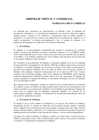 arbitraje virtual y comercial
