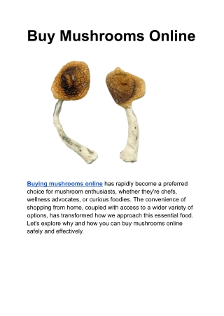 Buy Mushrooms Online