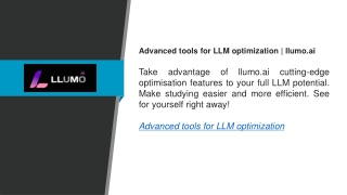 advanced tools for llm optimization llumo ai take