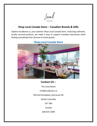 Shop Local Canada Store  Canadian Brands & Gifts
