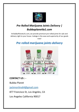pre rolled marijuana joints delivery