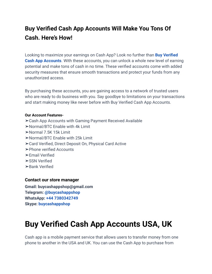 PPT Essential Tips on How to Buy Verified Cash App Accounts in 2024