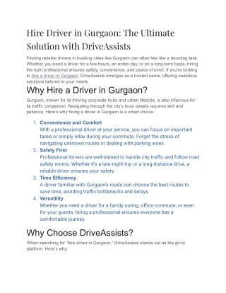 hire driver in gurgaon the ultimate solution with
