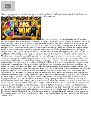 Fun Casino Events For Your Residence Party