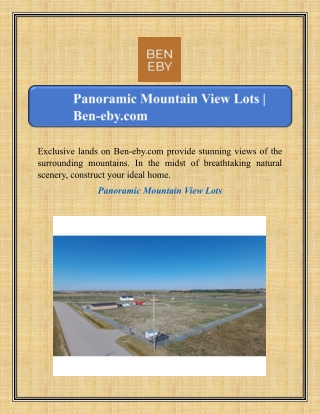 Panoramic Mountain View Lots | Ben-eby.com