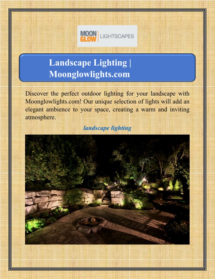 discover the perfect outdoor lighting for your