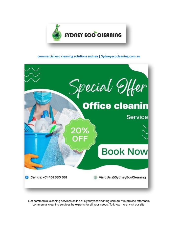 commercial eco cleaning solutions sydney