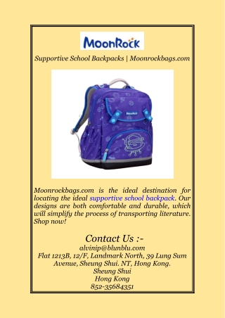 supportive school backpacks moonrockbags com