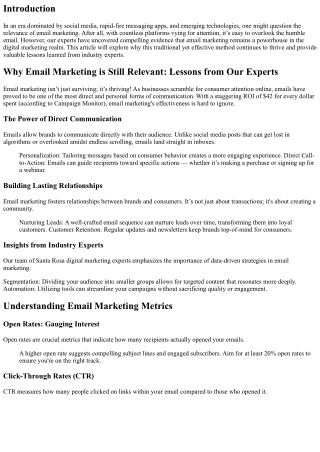 “Why Email Marketing is Still Relevant: Lessons from Our Experts”