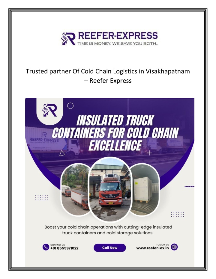 trusted partner of cold chain logistics