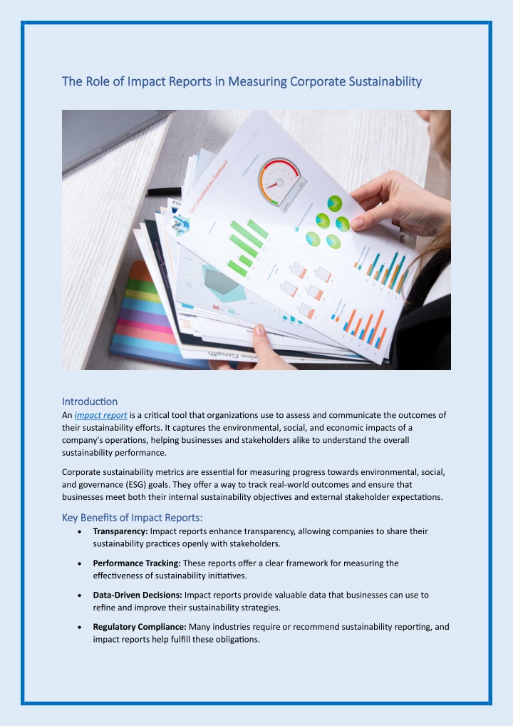 the role of impact reports in measuring corporate