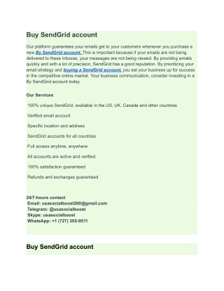 buy sendgrid account