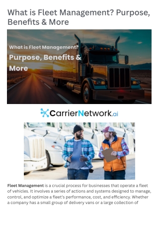 What is Fleet Management Purpose, Benefits & More