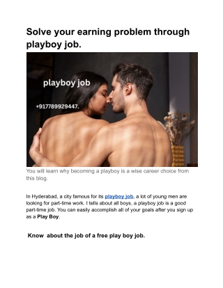 Solve your earning problem through playboy job. (2)