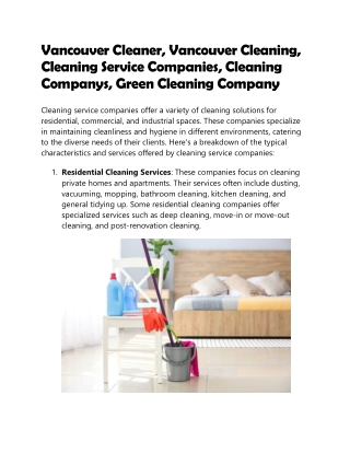 Vancouver Cleaner