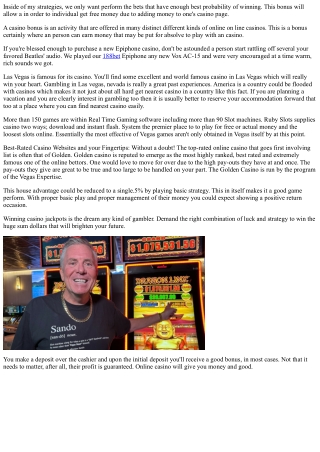 Casino Craps Secrets Revealed - 7 Tips Early Morning