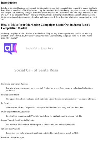 How to Make Your Marketing Campaigns Stand Out in Santa Rosa's Competitive Marke