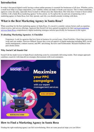 Boosting Online Visibility with a Santa Rosa Marketing Agency