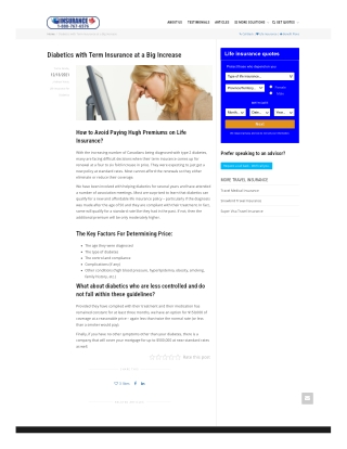 Diabetic Insurance Rate Solutions - IDC Guide