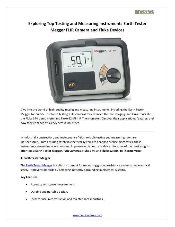 exploring top testing and measuring instruments