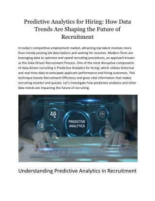 Predictive Analytics for Hiring_ How Data Trends Are Shaping the Future of Recruitment