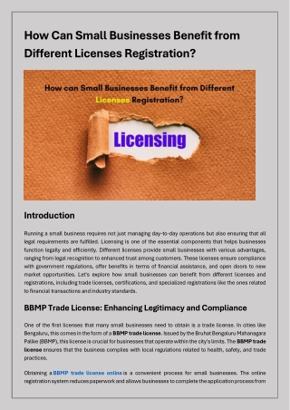 how can small businesses benefit from different
