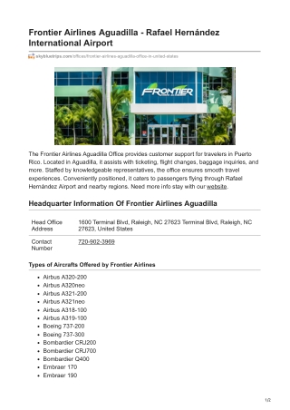 Frontier Airlines Aguadilla