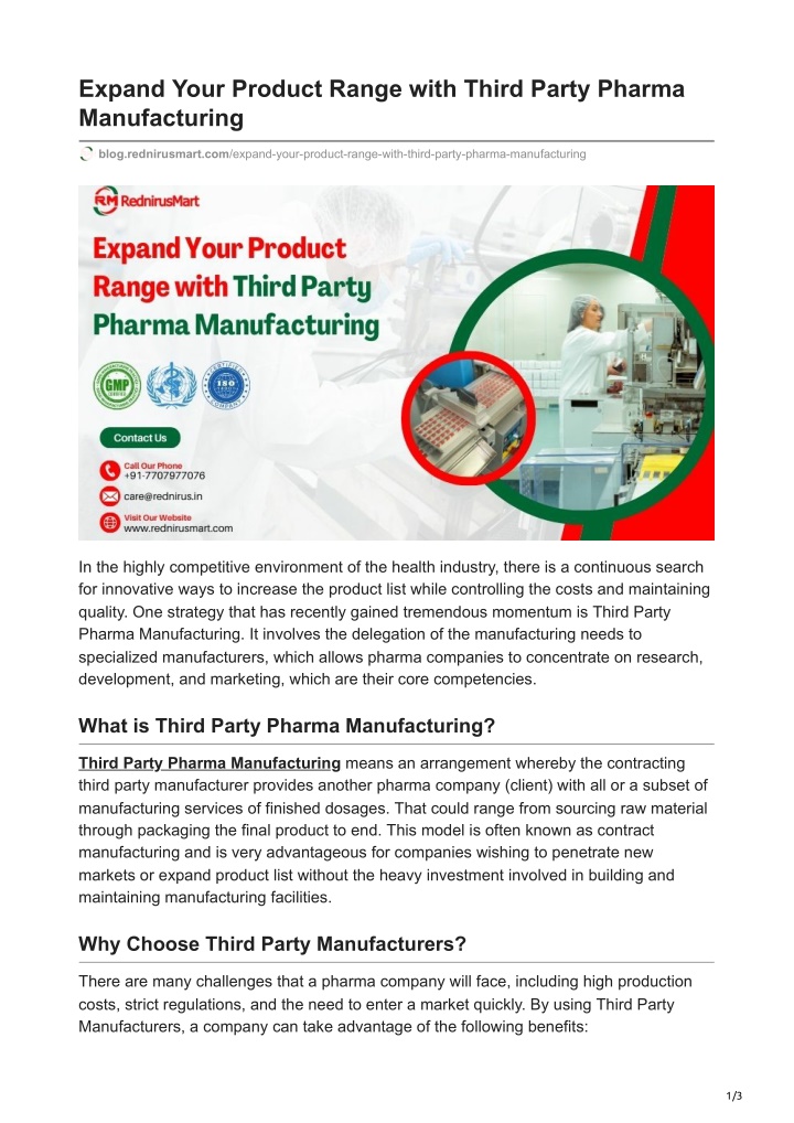 expand your product range with third party pharma