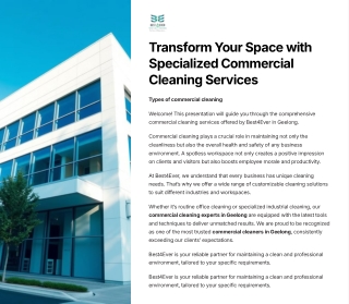 Experience Spotless Spaces with Expert Commercial Cleaning in Geelong
