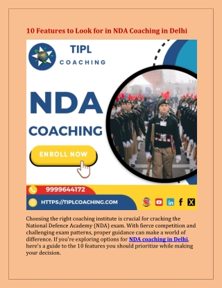 10 Features to Look for in NDA Coaching in Delhi