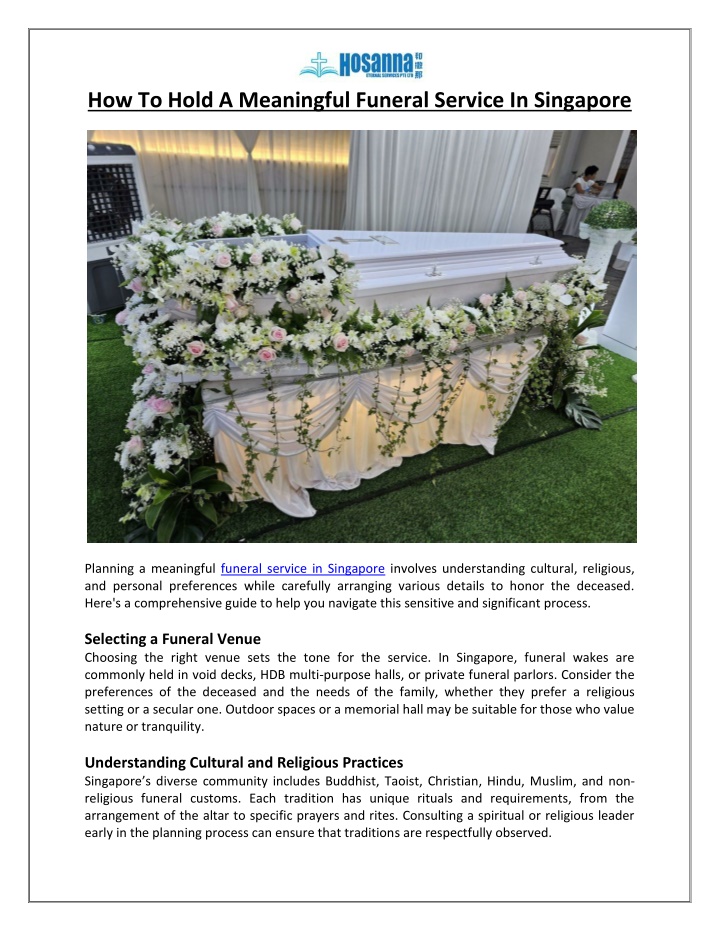 how to hold a meaningful funeral service