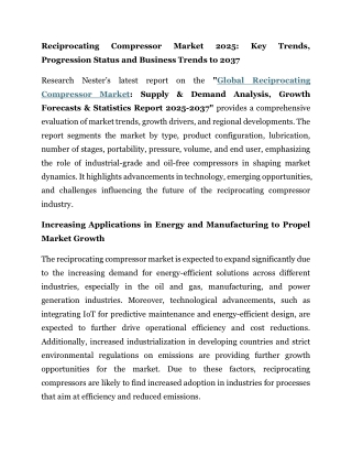 Reciprocating Compressor Market