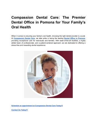 Compassion Dental Care_ The Premier Dental Office in Pomona for Your Family's Oral Health