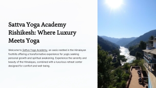 Sattva Yoga Academy Rishikesh Where Luxury Meets Yoga