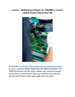 Lenovo   Motherboard Repair AL GHUBRA _ Lenovo Laptop Screen Repair Near Me