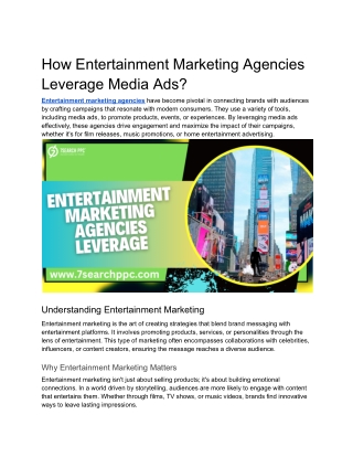 how entertainment marketing agencies leverage