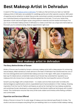Best makeup artist in dehradun