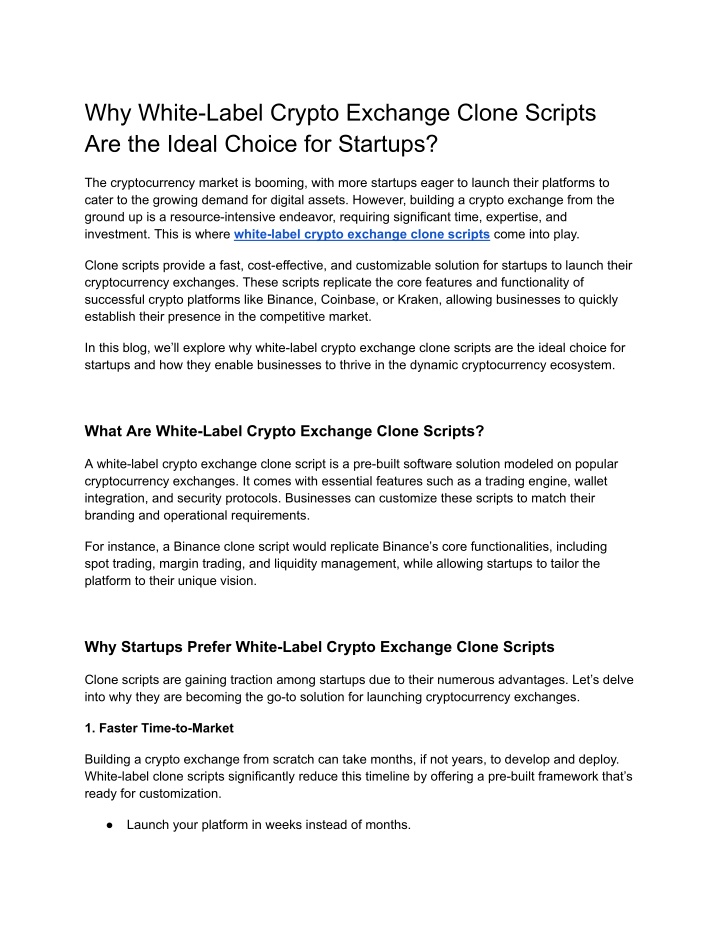 why white label crypto exchange clone scripts