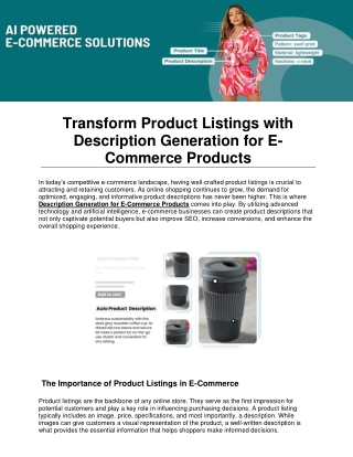 transform product listings with description