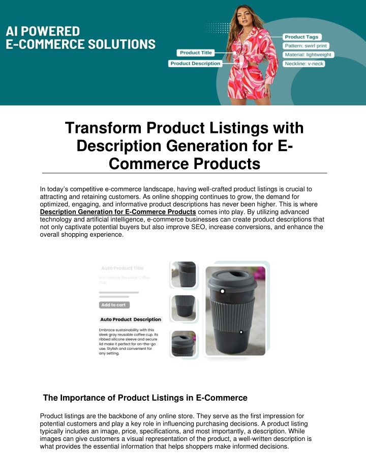 transform product listings with description