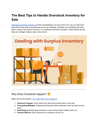 the best tips to handle overstock inventory
