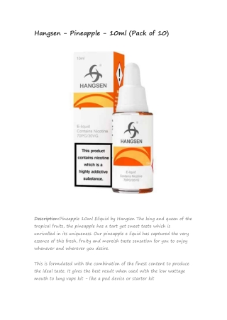 hangsen pineapple 10ml pack of 10