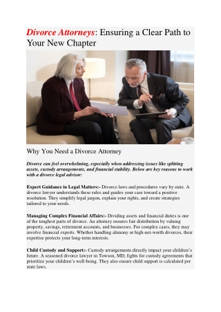 Divorce Attorneys Ensuring a Clear Path to Your New Chapter