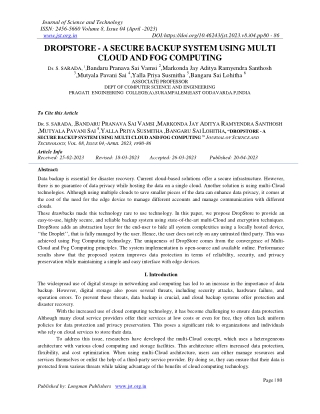journal of science and technology issn 2456 5660