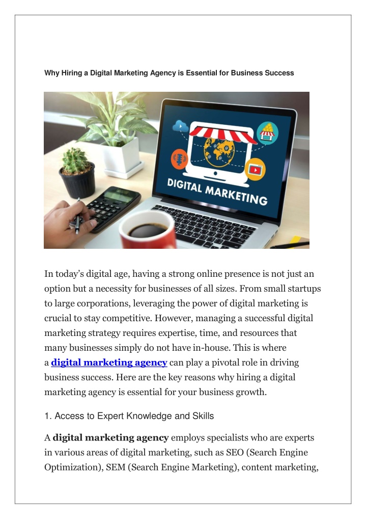 why hiring a digital marketing agency